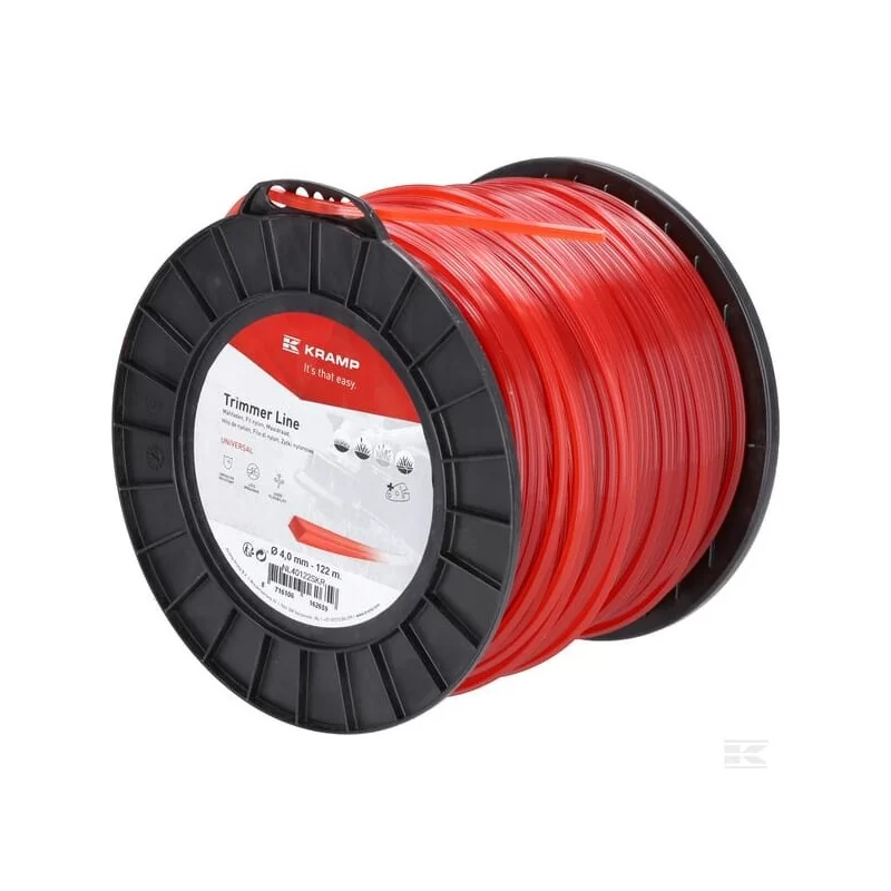 Fil de coupe Ø 4mm 122m carré rouge Kramp